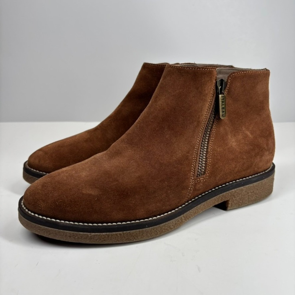 Italeau Foliana Women's US 6.5/EU 37 Cognac Suede Waterproof Side-Zip Ankle Boot